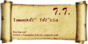 Tamaskó Tácia névjegykártya